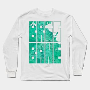 Brisbane, Australia City Map Typography - Watercolor Long Sleeve T-Shirt